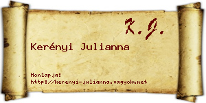 Kerényi Julianna névjegykártya